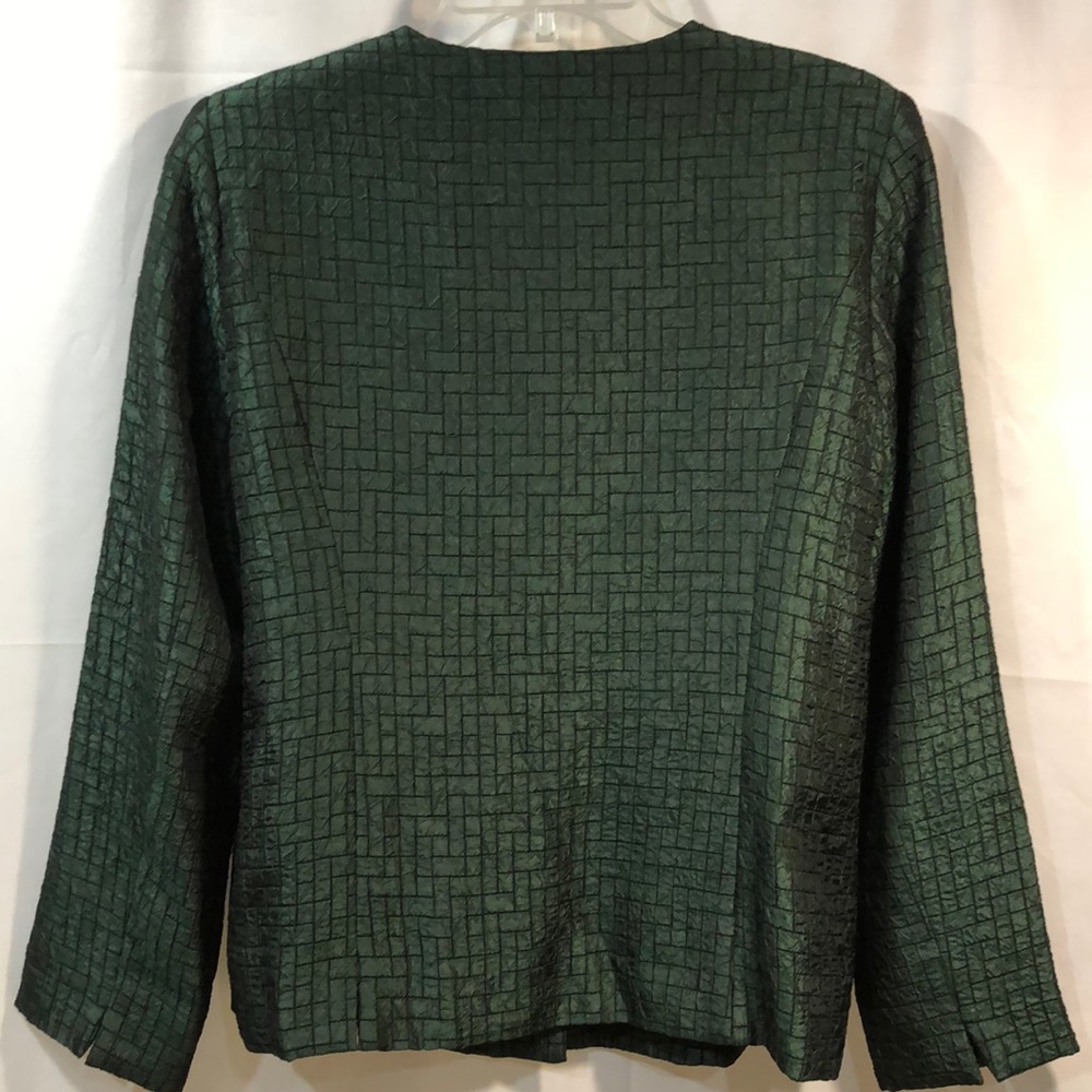 Tanjay Collarless Lined Poly Blend Jacket Pockets - image 5